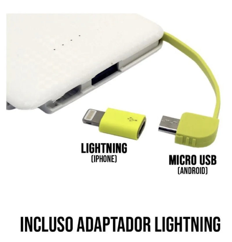 Carregador Portátil Power Bank com entrada USB e adaptador Lighthing - PAGUE 1 E LEVE 2