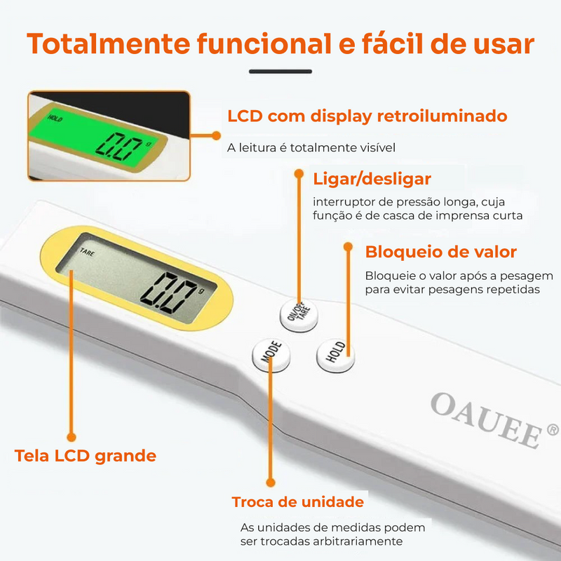 Mini Colher Digital Portátil Para Medir Alimentos