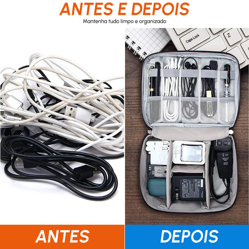 Mini Bolsa Impermeável Organizadora de Acessórios Eletrônicos