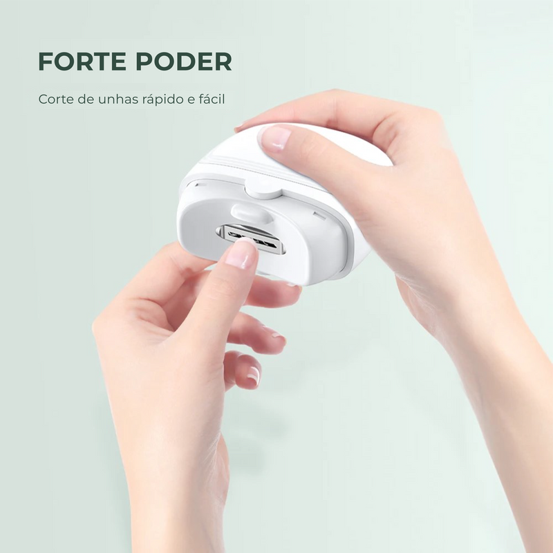 Cortador de Unhas Elétrico Recarregável Com Luz Led