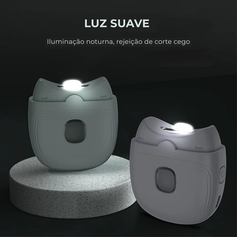 Cortador de Unhas Elétrico Recarregável Com Luz Led