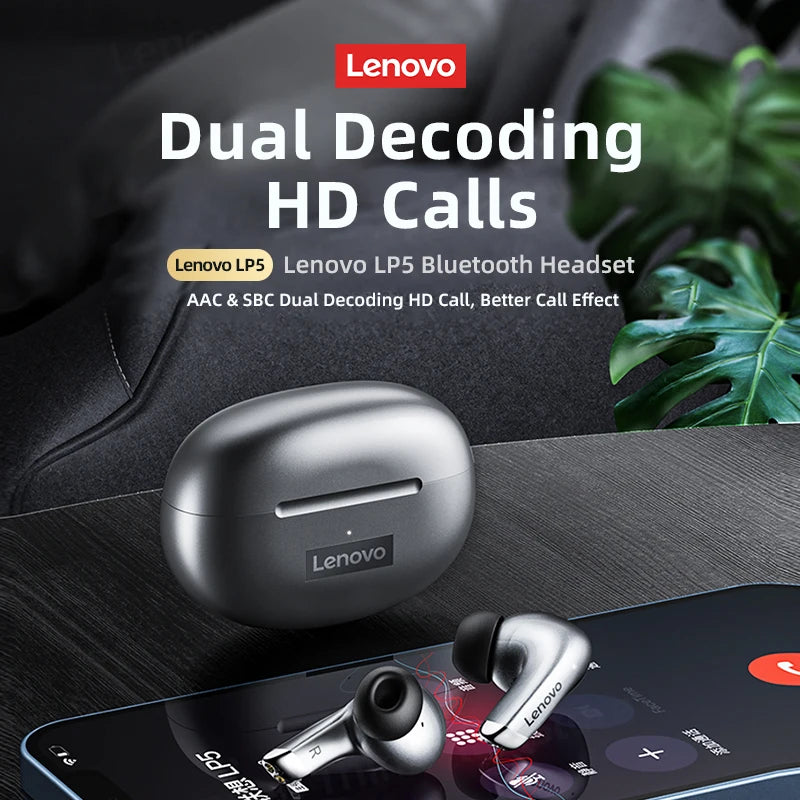 Fone de Ouvido Bluetooth In-Ear Sem Fio Original - Lenovo LP5™ - Frete Gratis