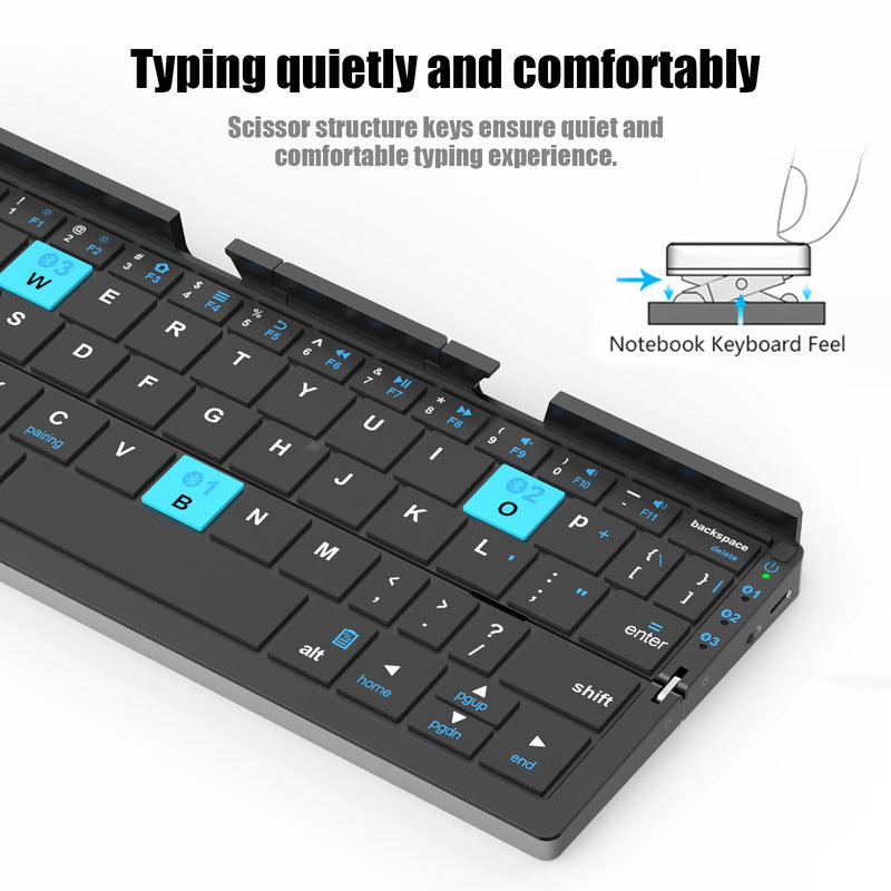 Mini Teclado Dobrável Sem Fio Para Celuar e Tablet