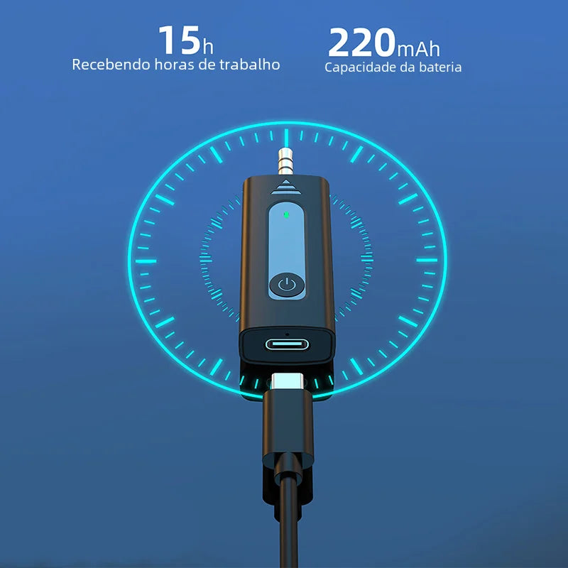 Microfone de Lapela Profissional Sem Fio