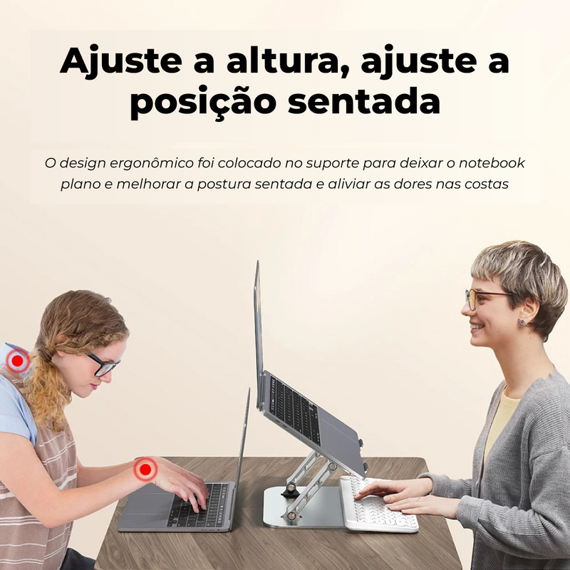 Suporte Portátil e Ajustável de Alumínio Para Notebook